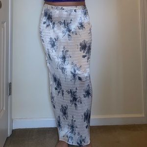 Vintage Floral Silk Skirt